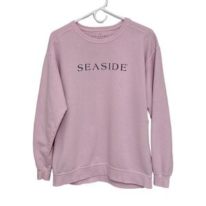 The Seaside Style “SEASIDE” Logo Crewneck Sweatshirt Women’s Medium Pink
